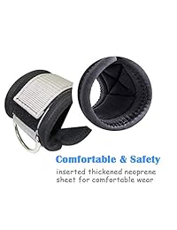 Luniquz Ankle Strap for Cable Machine, Padded Ankle Cuff Strap for Gym Workout with Dual Metal Fastener, Fitness Equipment for Leg Exercise,Cable Kickbacks,Glutes