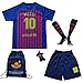 BIRDBOX Youth Sportswear Barcelona Leo Messi 10 Kids Home Soccer Jersey/Shorts Bag Keychain Football Socks Set (Home, 10-11 Years)