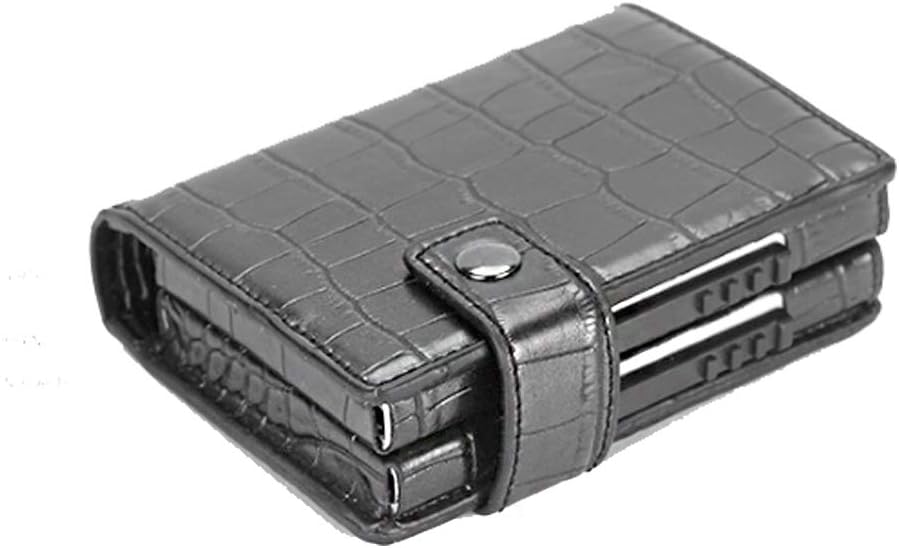 Minimalist Wallet for Men - Double Box Pop-up Credit Card Holder RFID Aluminium Case up to Hold 12 Cards