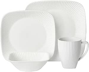 corelle boutique square vivid white 30 piece dinnerware set