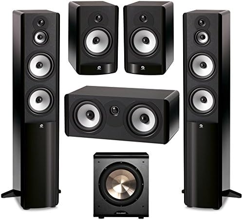 Boston Acoustics 5.1 System with 2 A360 Floorstanding Speakers, 1 A225C Center Channel Speaker, 2 A26 Bookshelf Speaker, 1 BIC/Acoustech Platinum Series PL-200 Subwoofer Leather Bound