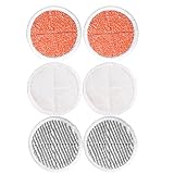 KEEPOW 6 Pack Mop Pads Replacement for Bissell Spinwave 2039A 2124 (Included 2 Soft Pads+2 Scrubby Pads+2 Heavy Scrub Pads)