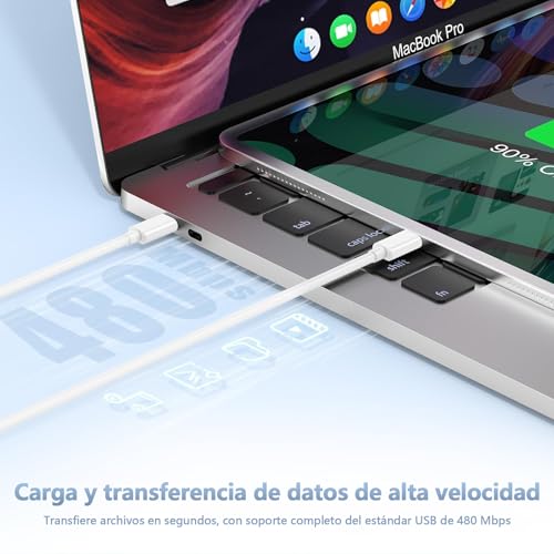 Rantuia 20W Cargador Tipo C, 1.8M Cable USB C Carga Rapida Tipo C, Cargador C Compatible con iPhone 17 16 15 Pro MAX/Galaxy S25 Ultra/S25+/S25/S24 Ultra/S24+/S24/S23 Ultra/S23+/S23, iPad (White)