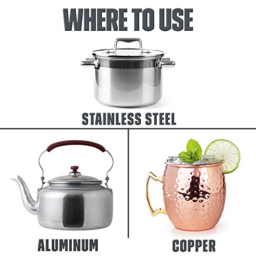 Noxon 7 Liquid Metal Polish, 12oz Bottle for Brass, Copper, Stainless