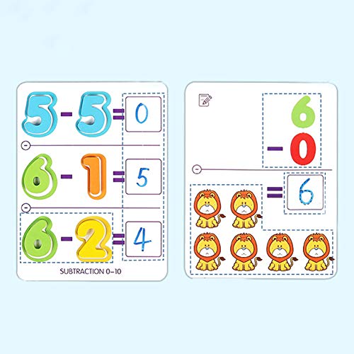 PinShang Kids Baby Wooden Blocks Math Cards Educational Toy for Counting