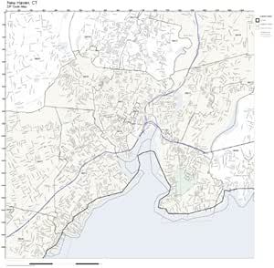 Amazon.com: Working Maps Zip Code Wall Map of New Haven, CT Zip Code