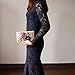CARIEDO Flower Clutch Purse Evening Clutch Bag for Women Wedding Evening Hangbag with Pearl Beaded for Prom Cocktail Party(Pink)