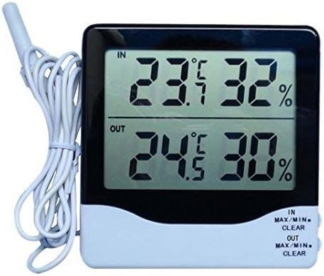 Hankcares Digital Thermometer Hygrometer Humidity&Big Industrial LCD Digital Indoor Outdoor Temperature and Humidity Meter