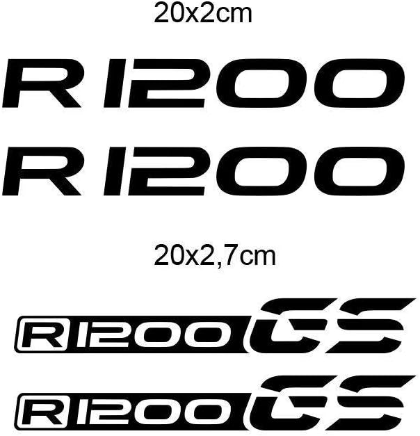 Kit of 4 Decal Stickers, 20 x 2 cm, GP-049 L black