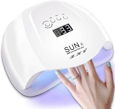 LKE UV LED Nail Lamp Dryer Gel Polish Curing Light 4 Timers Auto Sensor White