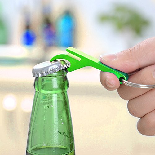 cnomg 16 pcs 8 Colored Metal Bottle Opener, Split Key Ring Chain Keychain Bulk Aluminum Pocket Claw Bar Soda Beverage Beer Bottle Opener - Thumbnail 2