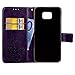 Asus Zenfone V V520KL Case Cover EMAXELER Embossing Colour Stylish Kickstand Credit Cards Slot Cash Pockets PU Leather Flip Wallet for Asus Zenfone V V520KL Clover Purple