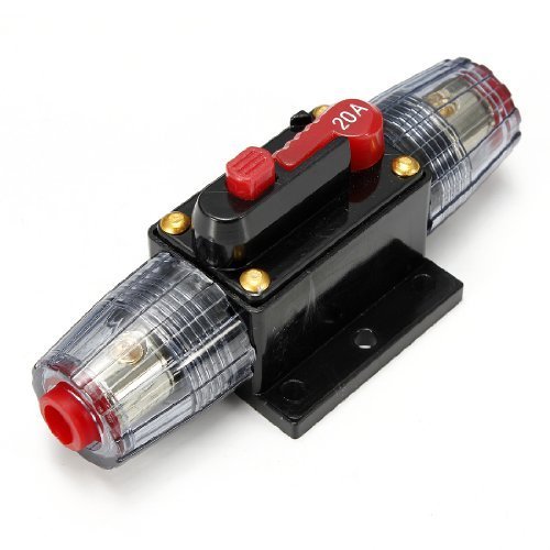 BuwicoÂ® 12V DC 20A 40A 50A 60A Car Audio Inline Circuit Breaker Fuse for System Protection (20A)