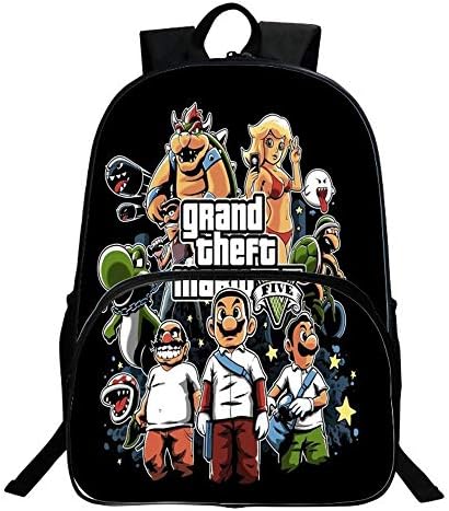 Super Mario Bags for Boys, Teen Girls Super Mario Bros Anime Backpack Kids 3D Personalised School Bags Men Travel Rucksacks Women Laptop Backpacks Adult Bookbags Shouder Bags Merchandise (3)