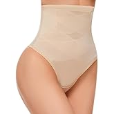 SIMIYA Thong Shapewear Tummy Control for Women High Waist Stay-Put Body Shaper Girdle Compression Stomach Shapewear Thong