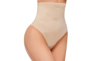 SIMIYA Thong Shapewear Tummy Control for Women High Waist Body Shaper Panty | Stay-put No Roll Stomach Waist Compression Cros