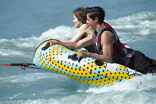 Big Sky HyperWave 2.0 Towable Tube for 1-2 People - Roomy, Durable Boating Tubes for Lake, Beach, River, Snow - Watersports Towables - Quick Inflation and Deflation - Two Person Boat Toys and Floats