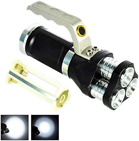 ustopfire Rechargeable LED Tactical Flashlight 2400 Lumens CREE T6 LED Torch Searchlight IP65 Waterproof Handheld Floodlight for Camping, Hiking, Cycling and Emergency Use