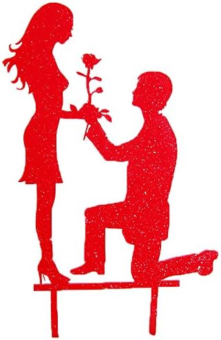 Coolfm Mr&amp;Mrs Bride and Groom Personalized Wedding Party Cake Topper (FZ Red)