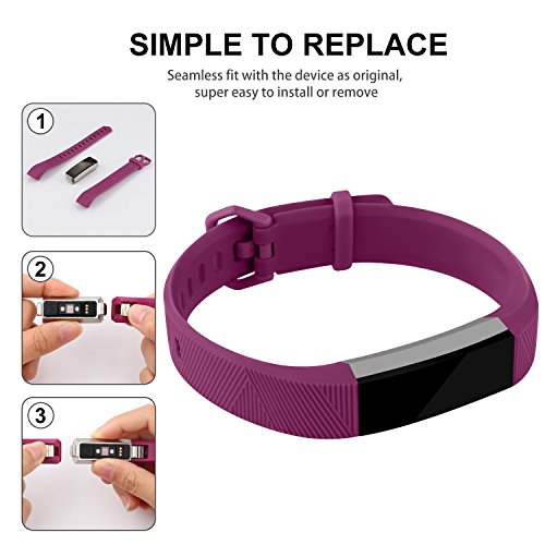 iGK Replacement Bands Compatible for Fitbit Alta and Fitbit Alta HR, Newest Adjustable Sport Strap Smartwatch Fitness Wristbands Fuchsia Large
