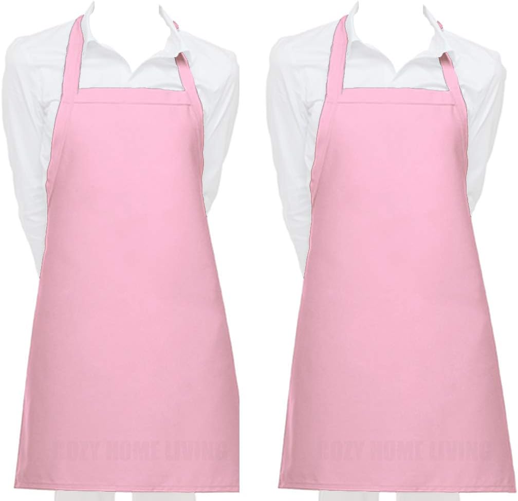 Cozy Home Living Vinyl Waterproof Apron Ultra Lightweight (2, Pink)