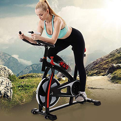 Exercise Cycling Bike, Indoor Cycling Bike Stationary Bike Multi-Function Monitor Ultra-quiet Home Bicycle lkoezi Fitness Equipment (Black)