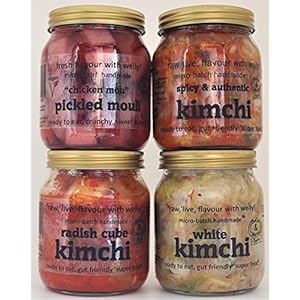 4 x Koreaanse (315g potje) bundel €22,75 +Gratis levering! Kimchi, White Kimchi, Radijs Kimchi, Gebeitst Mouli