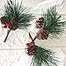 RASSLISA Artificial Pine Picks Artificial Plants Small Pine Picks for Flower Arrangements Wreaths and Holiday Decorations(16 pcs)