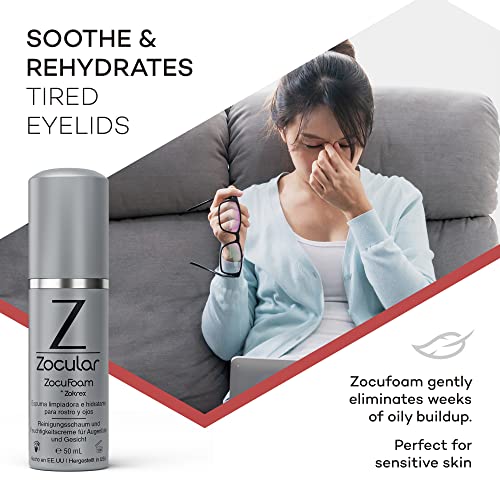 Zocular ZocuFoam Foaming Eyelid Cleanser – Gentle pH-Balanced Cleansing Foam – 50 mL