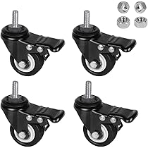 8T8 2 Inch Caster Wheels With Threaded Stem 5/16-18x1 (Screw