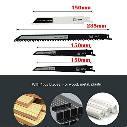 Elektrische Säbelsäge, Ergonomische Drehbarer Griff, 850W Elektrische säge mit 4 Sägeblätter, LED Licht, Ideal zum… – Bild 6