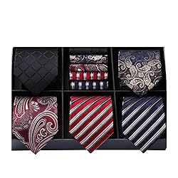 HISDERN Men's Necktie Collections, Lot 5 PCS