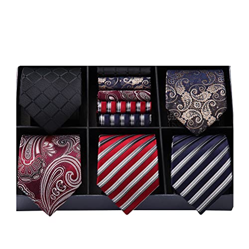 HISDERN Men's Necktie Collections, Lot 5 PCS
