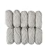 Knit Picks Wool of The Andes Yarn Pack - 10 Skeins of Gray 100% Wool Worsted Weight Yarn (Dove Heather)