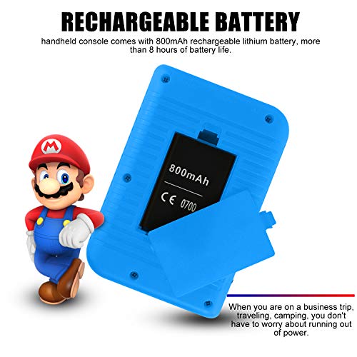 Diswoe Handheld Game Mini Machine, Portable Game Console, Great Gifts for Kids and Adults, 3.0 inch Screen Classic Retro Games with Controller, Support for Connecting TV & Two Players (Blue) - Thumbnail 2