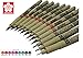 Sakura Pigma Micron 12 Fineliner Brush pen Archival ink Colored pens, Creative Artist drawing set with Pen pouch, Brush tip Assorted colors with Black (01, 05, 08)