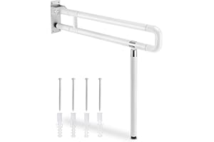 YUCHENGTECH Foldable Toilet Grab Bar 29.5 INCH Flip Up Grab Bar Handicap Grab Bars Folding Toilet Safety Rails for Bathroom w