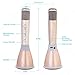 TOSING Wireless Kids Portable Karaoke Microphones with Bluetooth Speaker for Music Playing and Singing Machine System for iPhone/Android Smartphone/Tablet (gold)