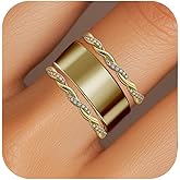 LevyPan 2-Pack 14K Gold Plated Stacking Rings for Oura Ring Gen 4/Gen 3, Cubic Zirconia Twisted Rope Eternity Band for Women