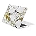 TOP CASE - White/Gold Marble Rubberized Hard Case Compatible MacBook Pro 13