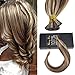 Sunny Pre Bonded I Tip Hair Extensions-Light Brown Highlighted Blonde Remy Silky Straight Cold Fusion Hair Extensions Human Hair, 50g/pack 14inch 1g/s