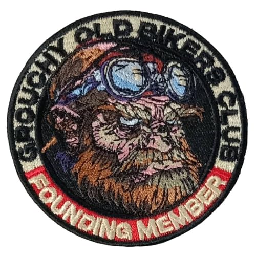 Milwaukee Leather Patch Grouchy Old Biker Multi 3X3-3W X 3H