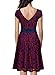 MIUSOL Women's Vintage Floral Lace Contrast Bow Cocktail Evening Dress, Dark Red and Purple, Small