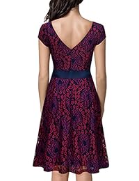 Vestido de fiesta de cóctel de encaje floral vintage Miusol para mujer