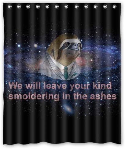 Futefew Personalized Bathroom Decor Funny Sloth Space Galaxy Pattern Shower Curtain 60" X 72"-waterproof Polyester Fabric Shower Curtain Super Soft -Bath Curtain Great for Holiday Gifts-Father Day-birthday Gift-Mother's Day