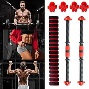 FTF 2 Pcs 40/50cm Dumbbell Rod, Solid Steel Weight Lifter Fitness Exercise Tool Dumbbell Bar Connector Fitness Equipment