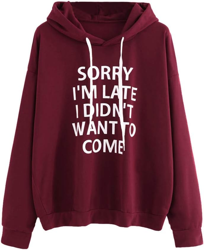 Tops Women's Long Sleeve O-Neck Letter Print Pullover Top
