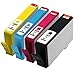 Remanufactured 564 XL Ink Cartridge Replacement for HP 564XL CN684WN CN685WN CN686WN CN687WN (1 Black, 1 Cyan, 1 Magenta, 1 Yellow, 4-Pack)