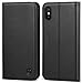 SHIELDON iPhone Xs Case, Genuine Leather iPhone Xs Wallet Folio Case with Auto Sleep Wake Function, Magnetic Closure, RFID Blocking Card Slots, Soft Back Cover Compatible with iPhone Xs - Black