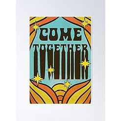 AZSTEEL Come Together Design Poster - Les Beatles, Paul McCartney, John Lennon, RIngo Starr, George Harrison